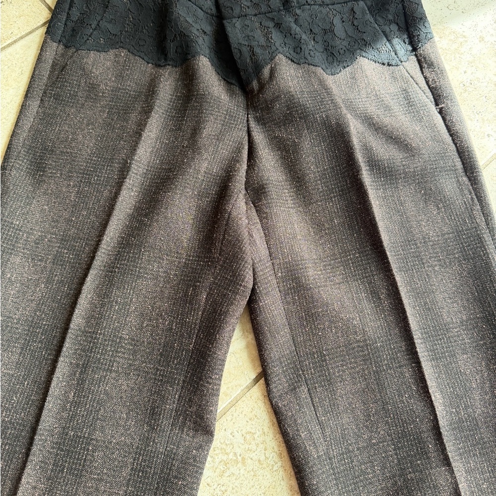 Elevenses Tweed Pants, lace edge